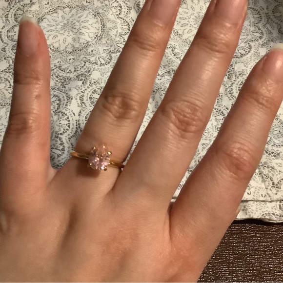 Jewelry | Pink Rhinestone Crystal Sparkle Gold Ring | Poshmark